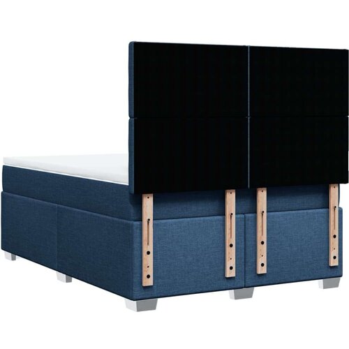 VidaXL Krevet s oprugama i madracem plavi 140 x 190 cm od tkanine Slike