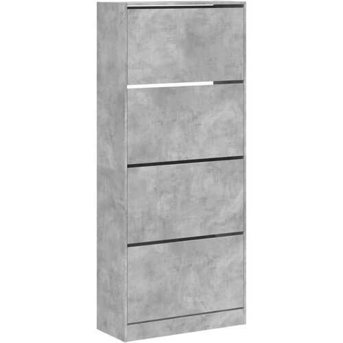 Maison Chic Omarice za obutev - Kopa za čevlje s 4 predali betonsko siva 80x34x187,5 cm, (21776177) Slike