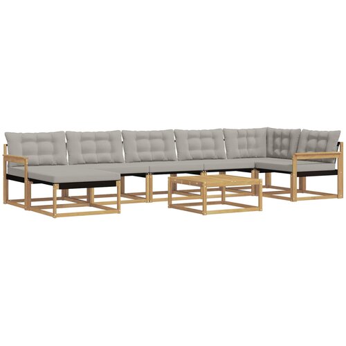  Set vanjskih sofa 8 kom. Bijela i svjetlosiva 79 x 79 x 37 cm Slike