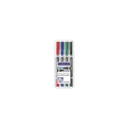 Staedtler Marker Lumocolor Permanent Duo 348 WP4, okrugli vrh, 4 komada Cijene