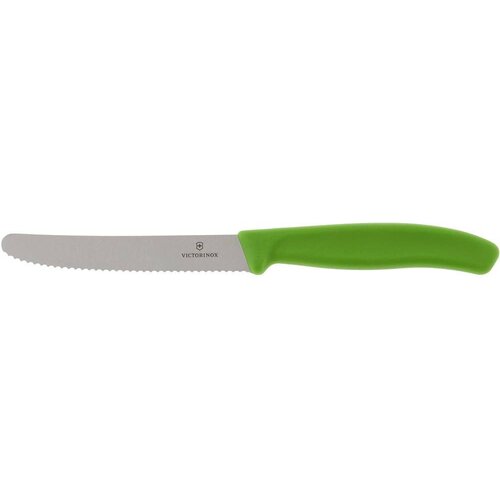 Victorinox Nazobčan nož za paradižnik z zaobljeno konico, dolžine 110/219 mm - zelen, (21563772) Slike