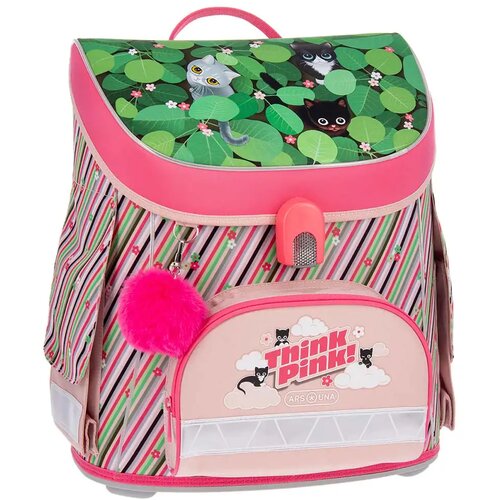 Ars Una think pink kompaktna ergonomska školska torba s magnetskim zatvaračem, ruksak 33x41x24 cm Cene