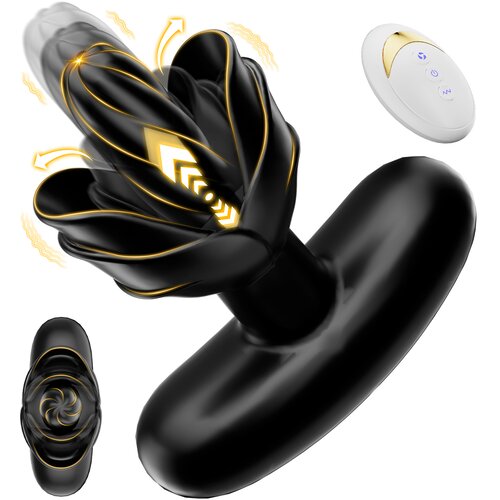 SuperLove Thrusting &amp;amp; Expanding &amp;amp; Vibrating Anal Plug with Remote Black Slike
