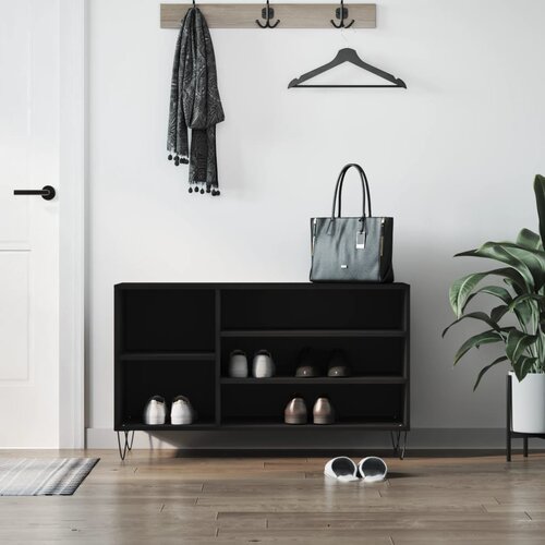 vidaXL Omarica za čevlje črna 102x36x60 cm inženirski les Cene