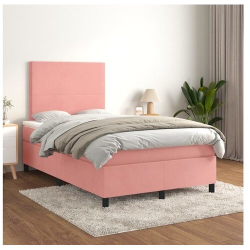  Box spring postelja z vzmetnico roza 120x200 cm žamet Cene