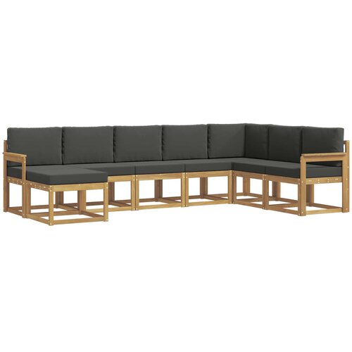  Set vanjskih sofa s jastukom 8 pcs Bijela i antracit Slike