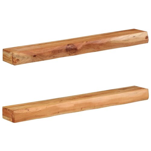 VidaXL Zidne police 2 kom 100x17x8 cm od masivnog bagremovog drva Slike