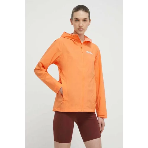 Jack Wolfskin Vodoodporna jakna Elsberg 2.5L ženska, oranžna barva