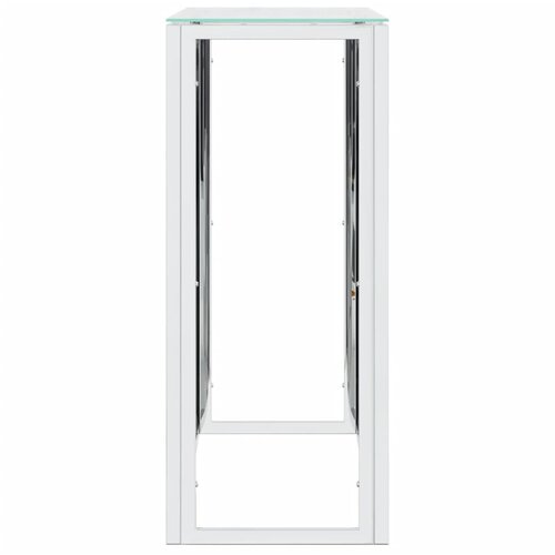  Konzolni stol 110 x 30 x 70 cm od nehrđajućeg čelika i stakla Slike