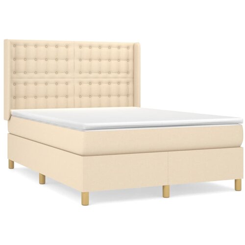 Maison Chic Box spring postelja - Vzmetna postelja z vzmetnico krem 140x190 cm blago SL20245, (21881545) Cene