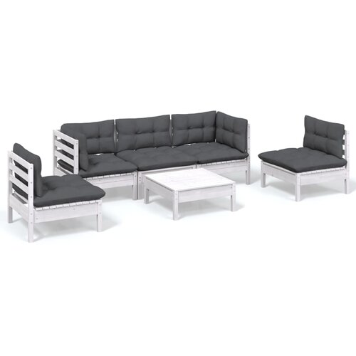 Maison Chic Seti vrtnega pohištva - Vrtna garnitura - Vrtni pohištvo set 6-delna z blazinami trdna borovina, (21801265) Cene