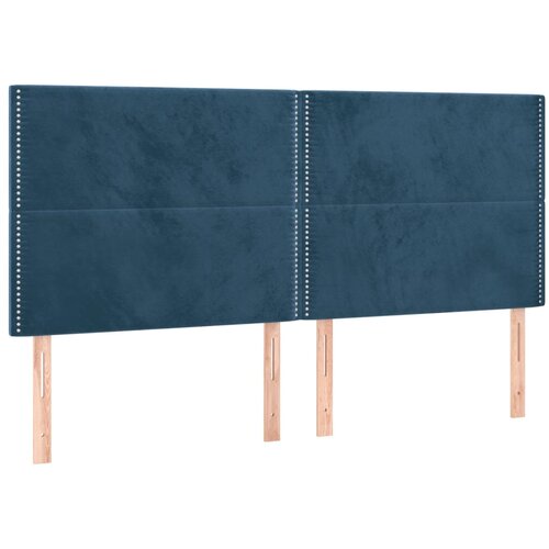 VidaXL Posteljno vzglavje 4 kosa temno moder 80x5x78/88 cm žamet, (20952343) Slike