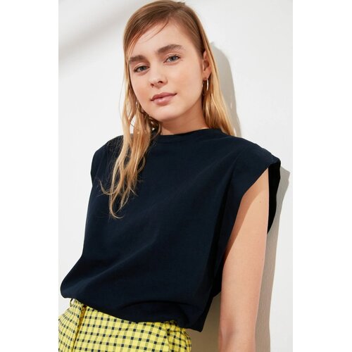 TRENDYOLMILLA Ženska majica TWOSS20TS0021, Crna Cene
