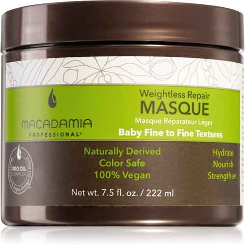 Macadamia Professional weightless Repair obnovitvena maska za suhe in poškodovane lase 222 ml Cene