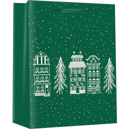  Vrečka darilna a5 18x10x23cm novo leto zelen motiv PROMOCIJA Cene