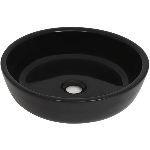 Maison Chic Keramični Umivalnik - Kopalna umivalnik - Lavabo okrogle oblike črne barve 42x12 cm, (21684604) Cene