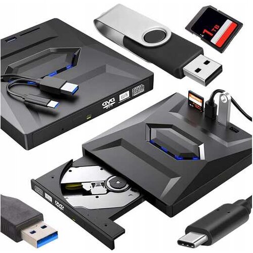 Dexxer 5v1 prenosni zunanji pogon CD in DVD 2MB zapisovalnik USB 3.0 čitalec SD TF KT19 Cene
