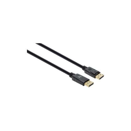 Manhattan DisplayPort priključni kabel DisplayPort utikač, DisplayPort utikač 1 m crna 355582 DisplayPort 1.4, trostruko zaštićen, PVC obloga, pozlaćeni kontakti DisplayPort kabel Cijene