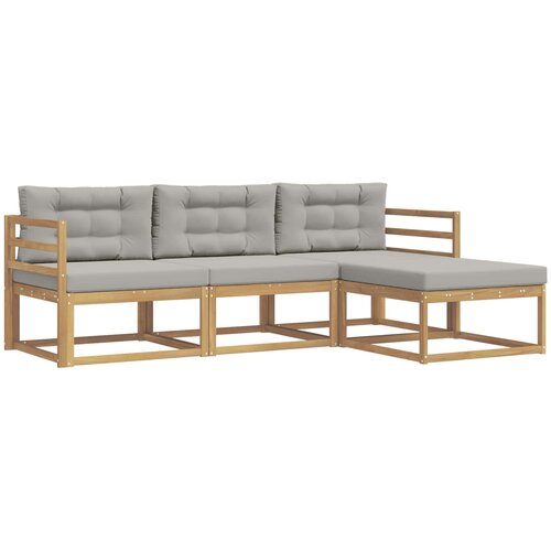 vidaXL Zunanja garnitura za sedenje 4 pcs Bela in svetlo siva, (5000280478) Cene
