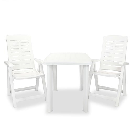 VidaXL 3-dijelni bistro set od plastike bijeli Slike