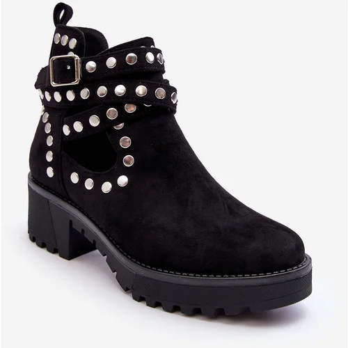 Kesi Leather women's shoes with decorative pins black bella