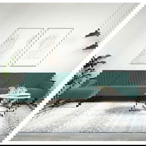 VidaXL Kutna garnitura na razvlačenje tamnozelena 260x140x70 cm bar&amp;scaron;un Slike