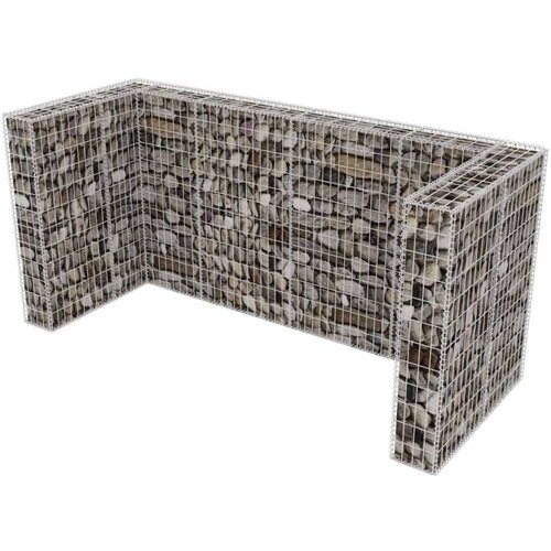  Gabionska ograda za tri kante za otpad od čelika 250x100x120 cm Slike