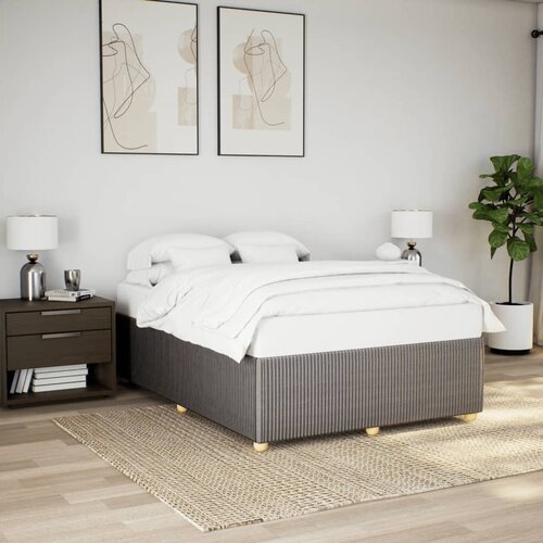 VidaXL Okvir za krevet bez madraca smeđesivi 140 x 190 cm od tkanine Slike