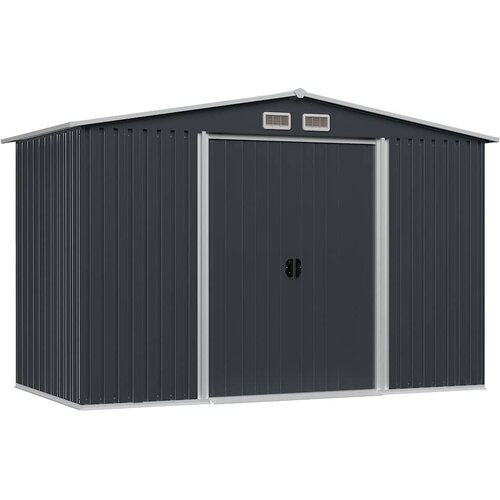 vidaXL Vrtna skladi&scaron;čna lopa antracitna jeklena 257x205x178 cm - - antracit siva - 56.14 - N/A - 2025- Cene