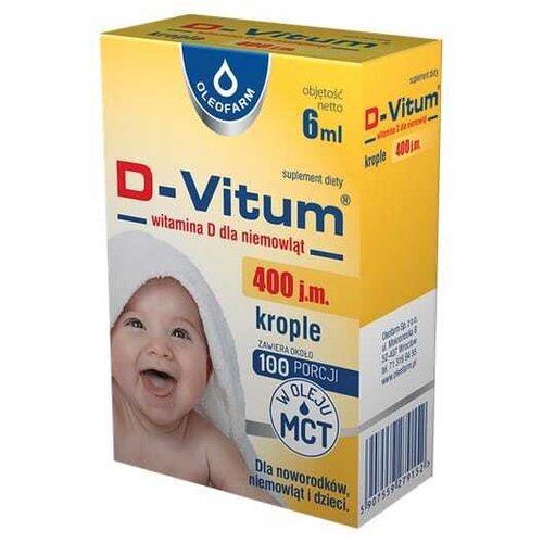 Oleofarm Vitamin D3 u kapima za dojenčad (6 ml) Slike