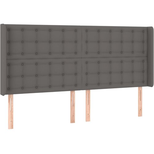 Maison Chic vzglavna omarica - nočna omarica - posteljna omarica z u&amp;scaron;esi sivo 183x16x118/128 cm umetno usnje, (21708643) Slike