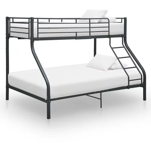vidaXL Okvir za krevet na kat crni metalni 140 x 200 / 90 x 200 cm
