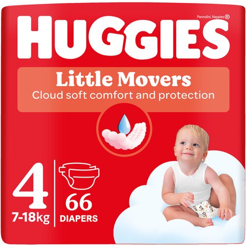 Huggies little movers pelene za bebe, 7 - 18 kg, 66 kom Cene