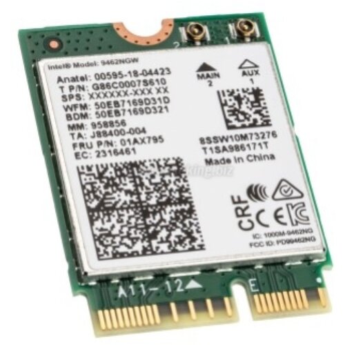 Intel Brezžični mrežni adapter M.2 WiFi5 802.11ac 433Mbit/s Dualband BT 5.0 (9462.NGWG.NV), (20518656) Cene