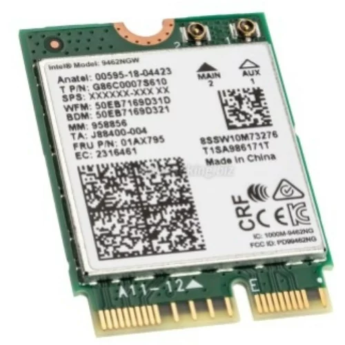 Intel Brezžični mrežni adapter M.2 WiFi5 802.11ac 433Mbit/s Dualband BT 5.0 (9462.NGWG.NV), (20518656)