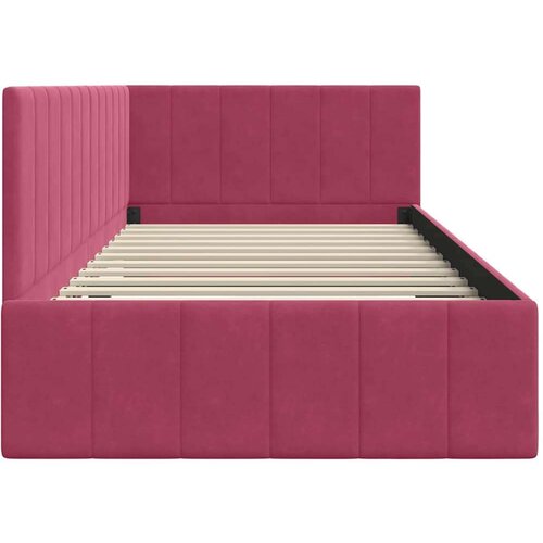 VidaXL Kutni okvir kreveta boja crnog vina 90 x 190 cm Bar&amp;scaron;un Slike