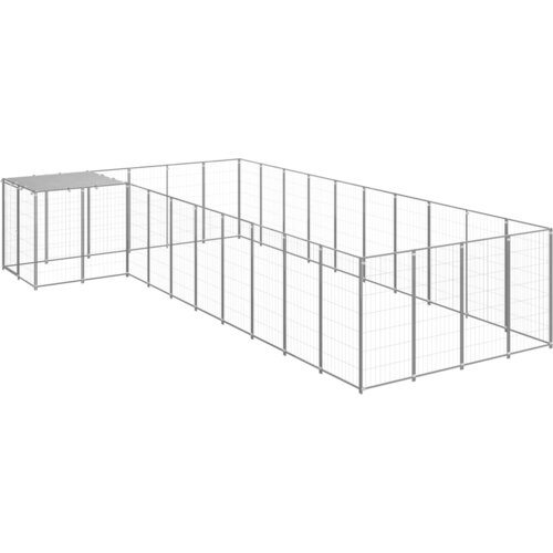  Kavez za pse srebrni 13,31 m&amp;sup2; čelični Slike