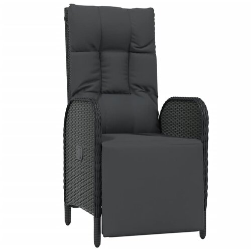  7-dijelni vrtni blagovaonski set crno-sivi od poliratana Crna Dužina stola 150 cm Slike