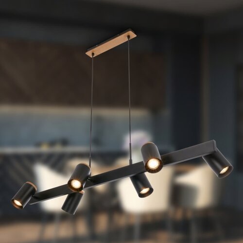BRILONER 4059065 - Luster na sajli ERA 6xGU10/10W/230V crna Slike