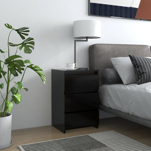 VidaXL Nočna omarica 2 kosa črna 40x35x62,5 cm iverna plo&amp;scaron;ča Slike