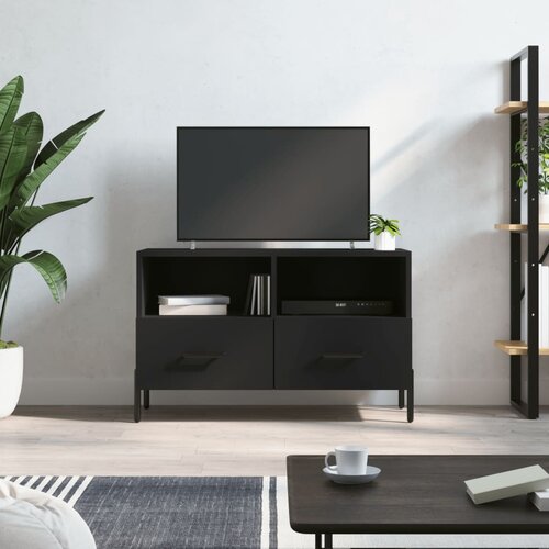 TV ormarić crni 80 x 36 x 50 cm od konstruiranog drva Slike