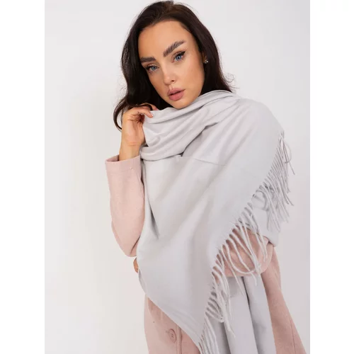 Fashion Hunters Light gray knitted women's scarf