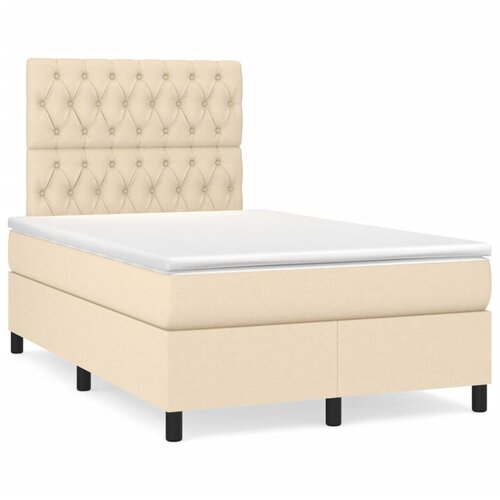 Maison Chic Box spring postelja - Vzmetna postelja z vzmetnico krem 120x200 cm blago SL193, (21890483) Cene