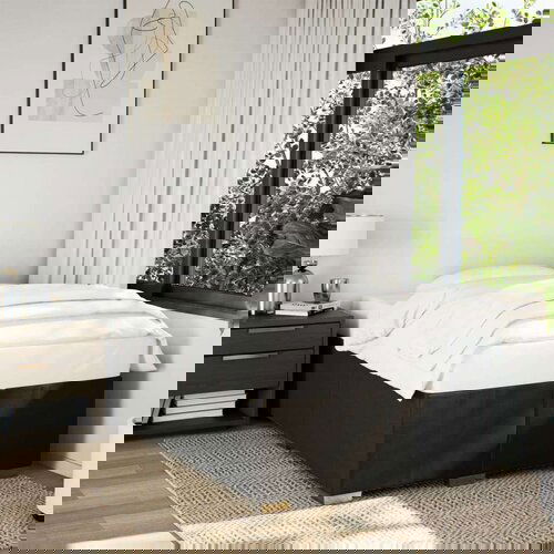  Okvir kreveta crni 120 x 190 cm od tkanine Slike