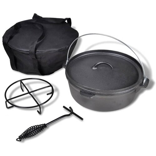 vidaXL Litoželezni lonec Dutch Oven 5,6 L z dodatki Cene