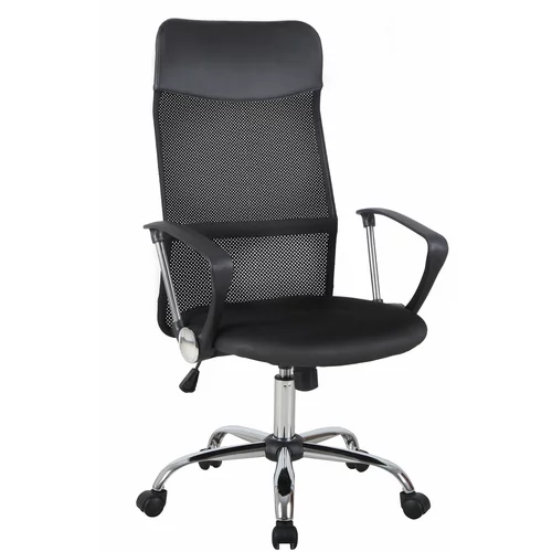 HOMCOM Ergonomski vrtljivi pisarniški stol s koleščki, nastavljivo višino in mrežastim naslonom, 63x65x109-119cm, črn, (20727986)