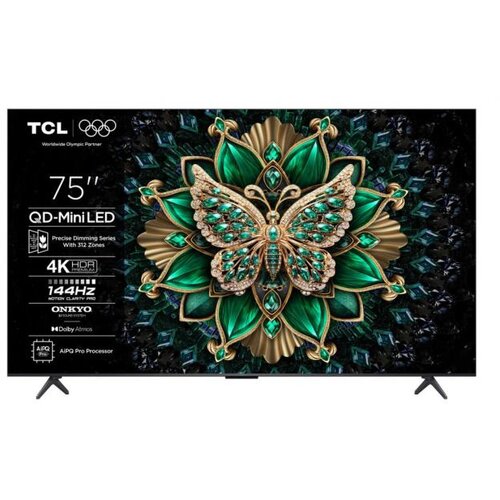 Tcl QD-Mini LED 75C6K 75&amp;Prime; 4K Ultra HD Smart TV &amp;ndash; 144 Hz VRR, AiPQ PRO, ONKYO 2.1 Hi-Fi, Dolby Vision &amp;middot; Atmos, Google TV Slike