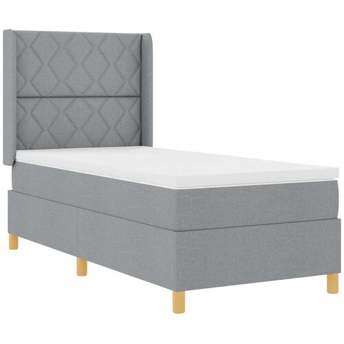  Krevet s opruga kutije Svijetlo siva 90 x 190 cm tkanina Slike