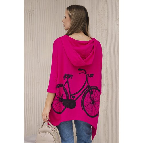 Kesi Sweatshirt with fuchsia bicycle print Cene