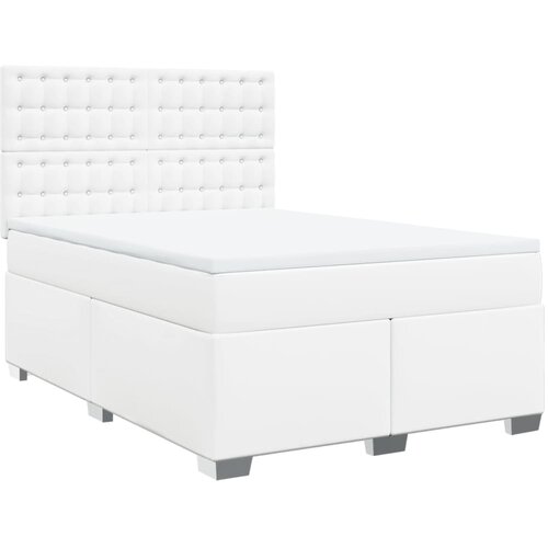 vidaXL Krevet s oprugama i madracem bijeli 140x190 cm od umjetne kože Cijene